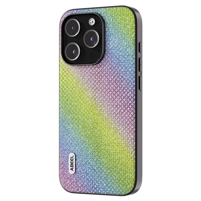 ABEEL - ABEEL iPhone 14 Pro Fodral Rhinestone Textur PU Läder Multi-färg