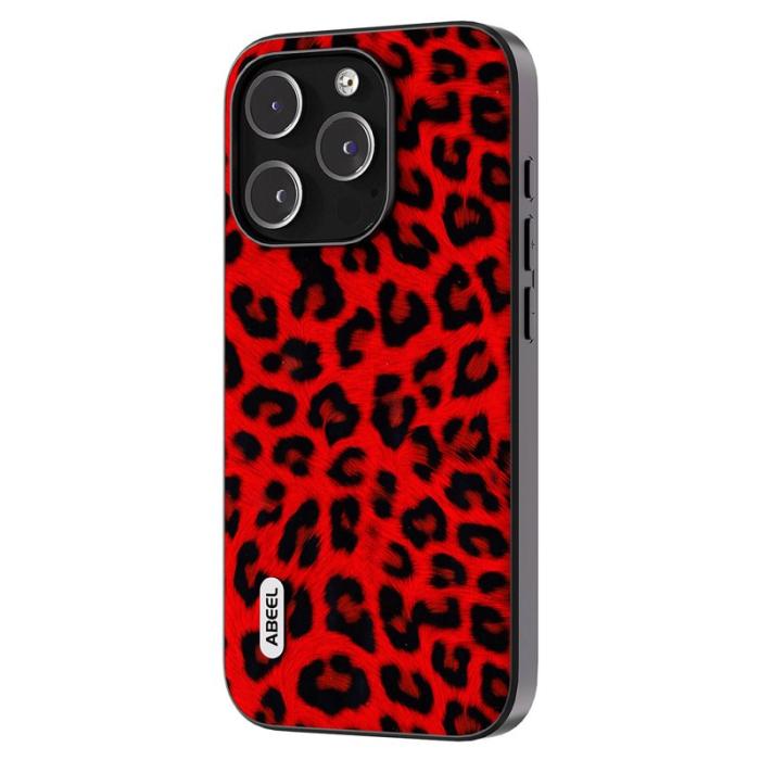 ABEEL - ABEEL iPhone 14 Pro Fodral Shockproof PU Läder Röd