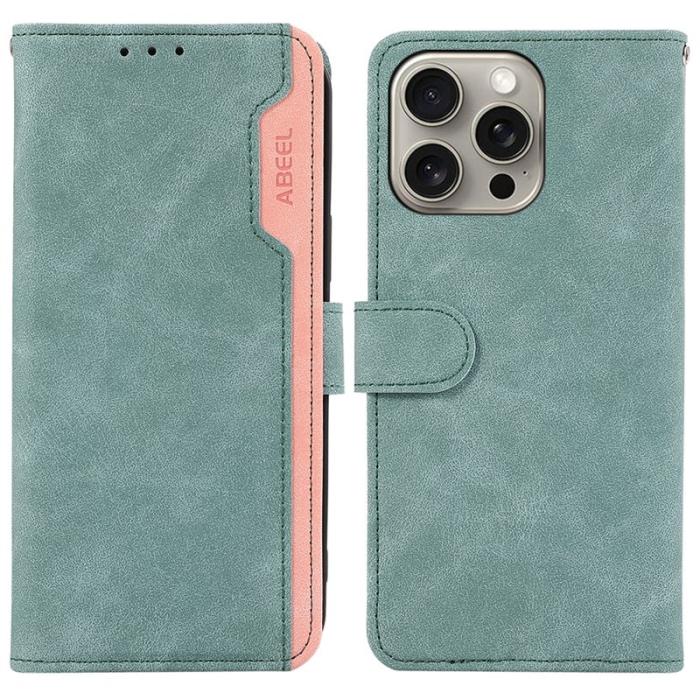 ABEEL - ABEEL iPhone 14 Pro Läderfodral RFID Skydd - Baby Blue