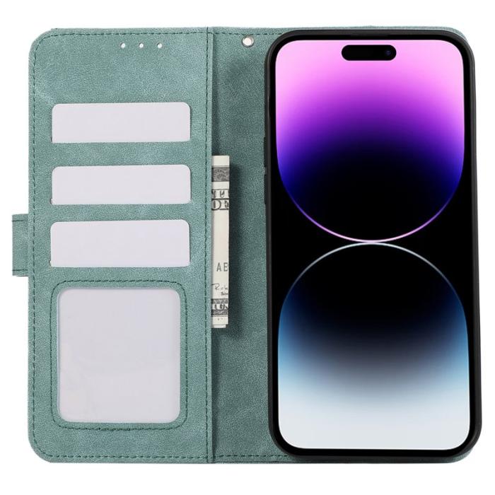 ABEEL - ABEEL iPhone 14 Pro Läderfodral RFID Skydd - Baby Blue