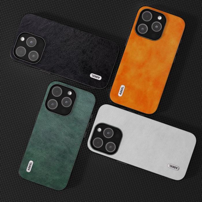 ABEEL - ABEEL iPhone 14 Pro Max Skal Drop-Skydd Litchi Textur Orange