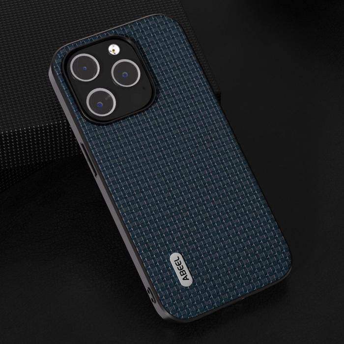 ABEEL - ABEEL iPhone 14 Pro Max Skal Läder Coated PC+TPU Blå