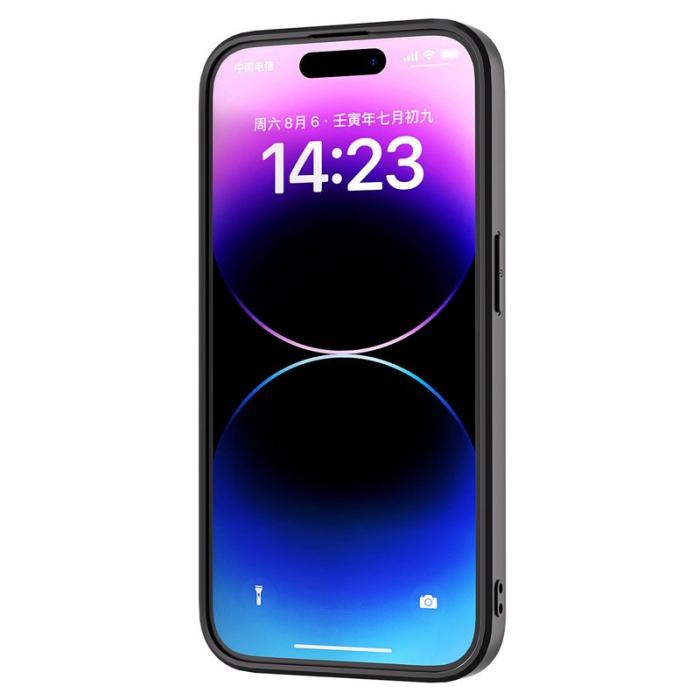 ABEEL - ABEEL iPhone 14 Pro Max Skal Läder + PC + TPU Blå