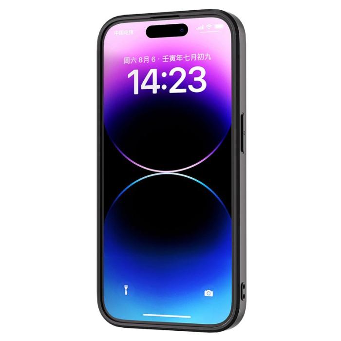 ABEEL - ABEEL iPhone 14 Pro Max Skal Leopard Textur PU Läder Guld