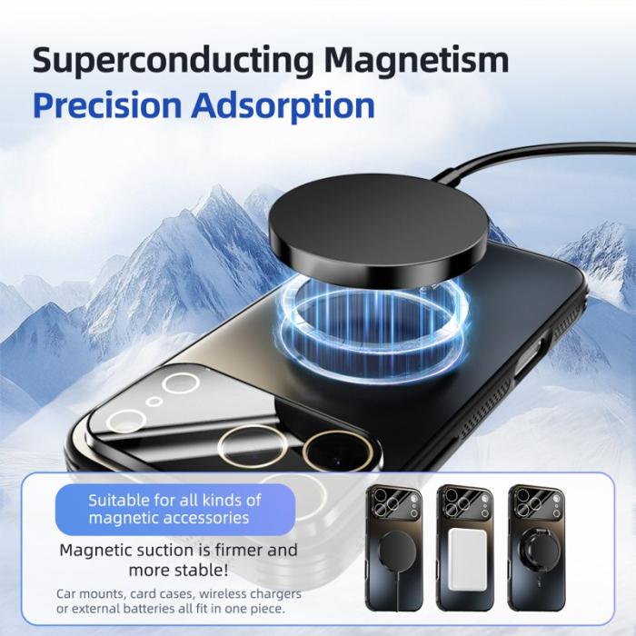 ABEEL - ABEEL iPhone 14 Pro Max Skal Magnetisk TPU PC Kylmatte Svart