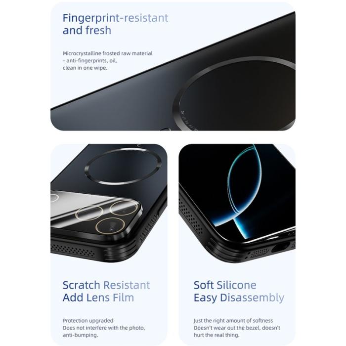 ABEEL - ABEEL iPhone 14 Pro Max Skal Magnetisk TPU PC Kylning Blå