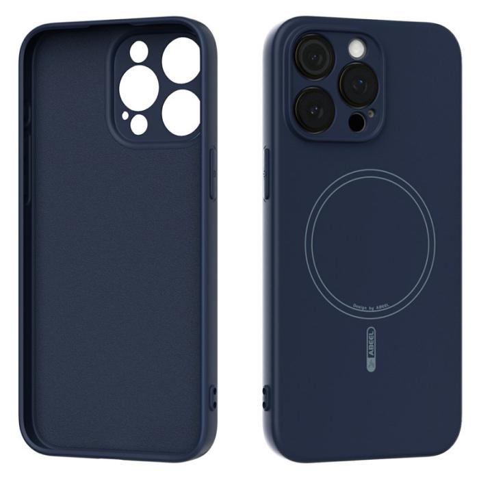 ABEEL - ABEEL iPhone 14 Pro Max Skal MagSafe Mjuk Silikon Mörkblå