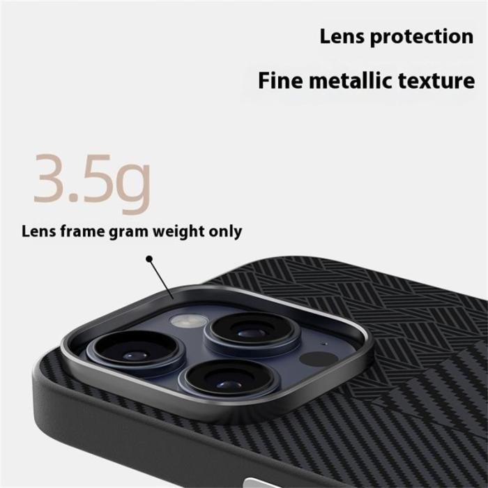 ABEEL - ABEEL iPhone 14 Pro Max Skal PC TPU Aluminium PU Läder Textur 1