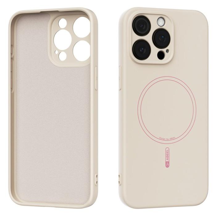 ABEEL - ABEEL iPhone 14 Pro Skal MagSafe Liquid Silicone Beige