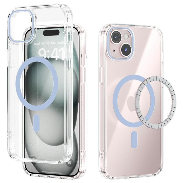 ABEEL - ABEEL iPhone 14 Skal MagSafe Anti Scratch Klar TPU - Baby Blue