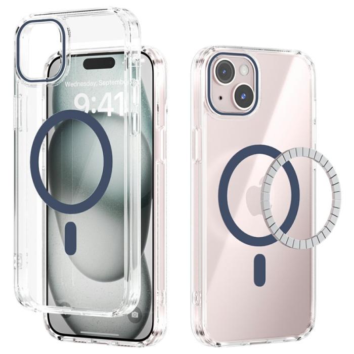 ABEEL - ABEEL iPhone 14 Skal MagSafe Anti Scratch Klar TPU Blå