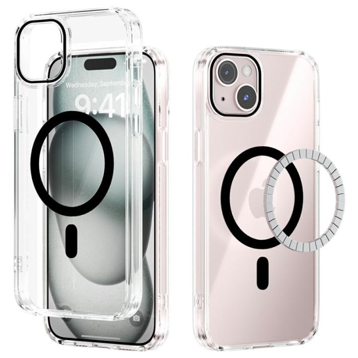 ABEEL - ABEEL iPhone 14 Skal MagSafe Anti Scratch Klar TPU Svart