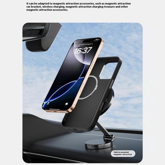 ABEEL - ABEEL iPhone 14 Skal MagSafe Kolfiber Svart / Blå