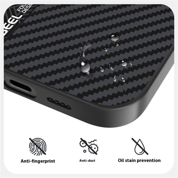 ABEEL - ABEEL iPhone 14 Skal PC TPU Aluminium PU Läder MagSafe - Textur 1