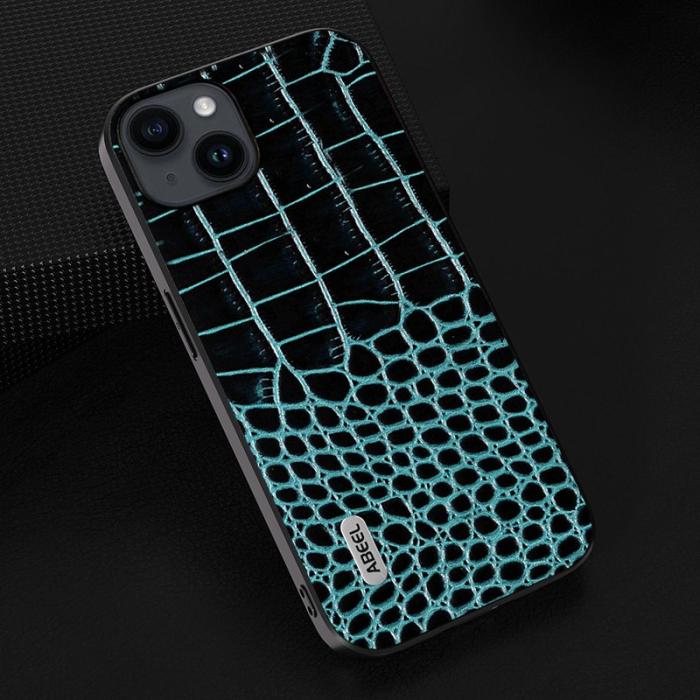 ABEEL - ABEEL iPhone 15 Fodral Anti-fall Krokodiltextur Blå