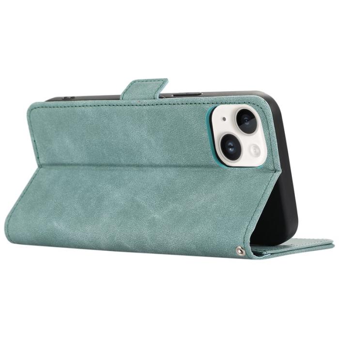 ABEEL - ABEEL iPhone 15 Läderfodral RFID Skydd Magnetisk - Baby Blue