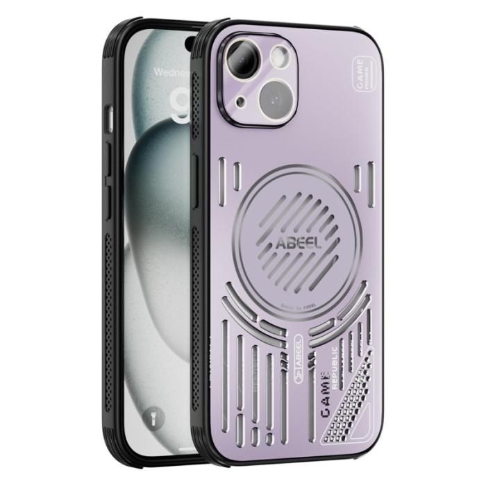 ABEEL - ABEEL iPhone 15 Magnetiskt Fodral Aluminium + PC + TPU - Rosa Lila