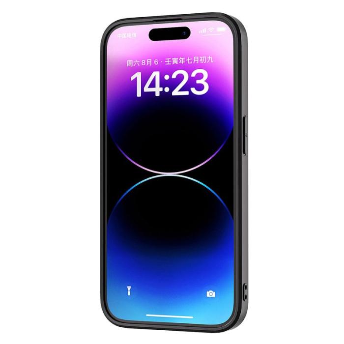 ABEEL - ABEEL iPhone 15 Plus Fodral Leopard Textur Röd KonstLäder TPU PC