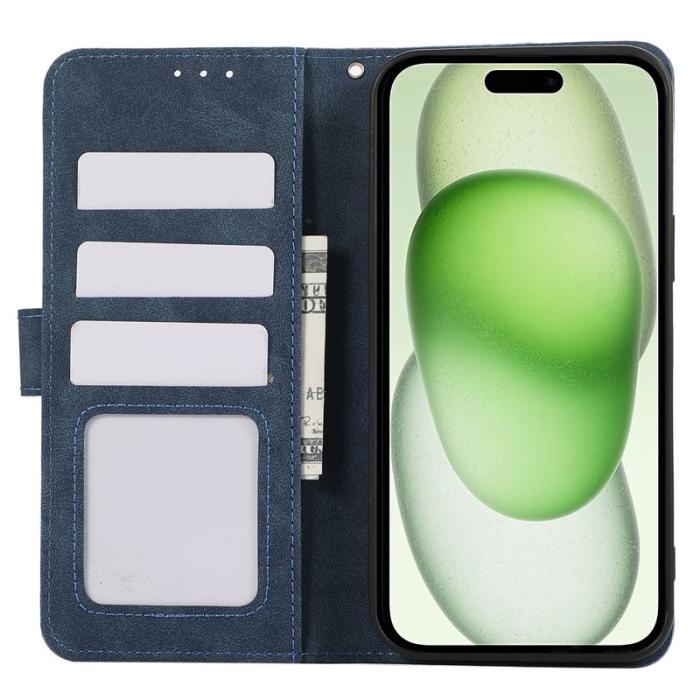 ABEEL - ABEEL iPhone 15 Plus Fodral RFID Blockering Kortfack Blå