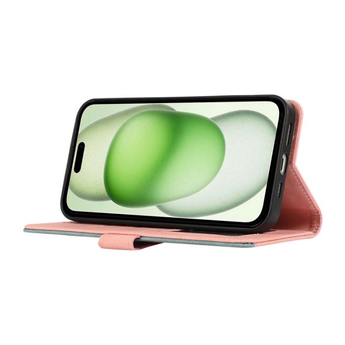 ABEEL - ABEEL iPhone 15 Plus Fodral RFID Skydd Kortfack Rosa