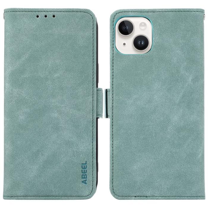 ABEEL - ABEEL iPhone 15 Plus Läderfodral med RFID - Baby Blue