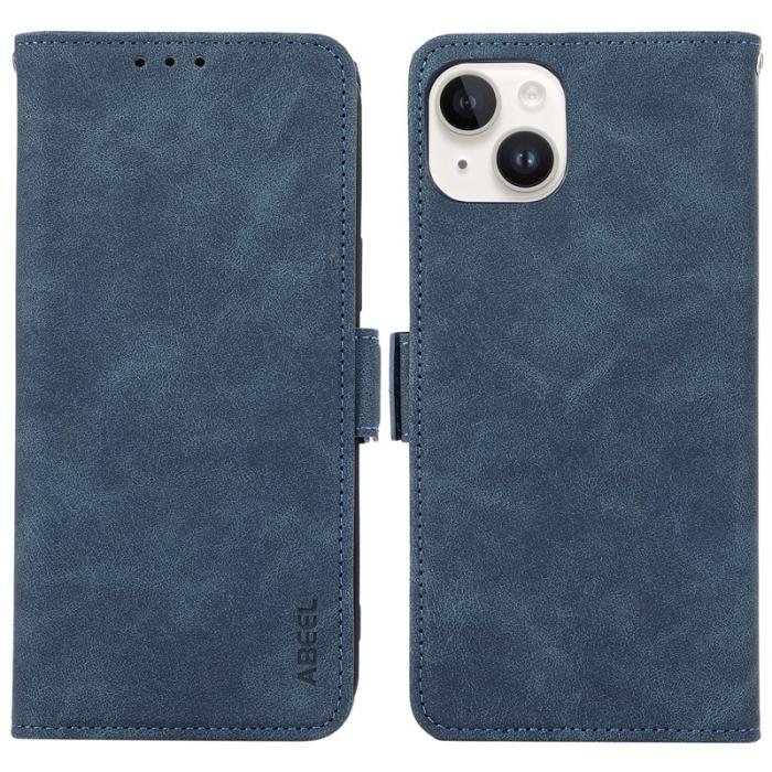 ABEEL - ABEEL iPhone 15 Plus Läderfodral med RFID Blockering - Blå