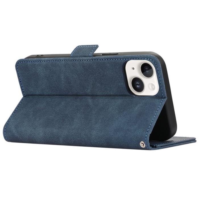 ABEEL - ABEEL iPhone 15 Plus Läderfodral med RFID Blockering - Blå