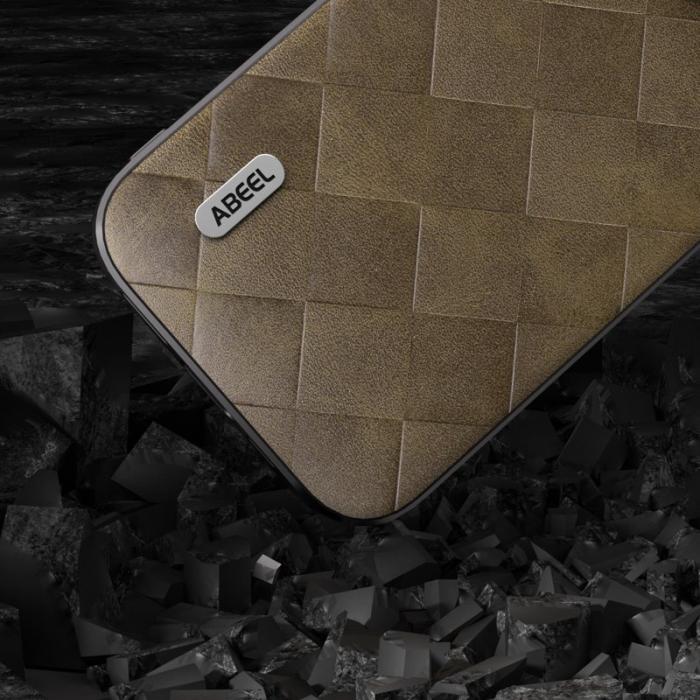 ABEEL - ABEEL iPhone 15 Plus Skal PU Läder Grön Skyddande Fodral