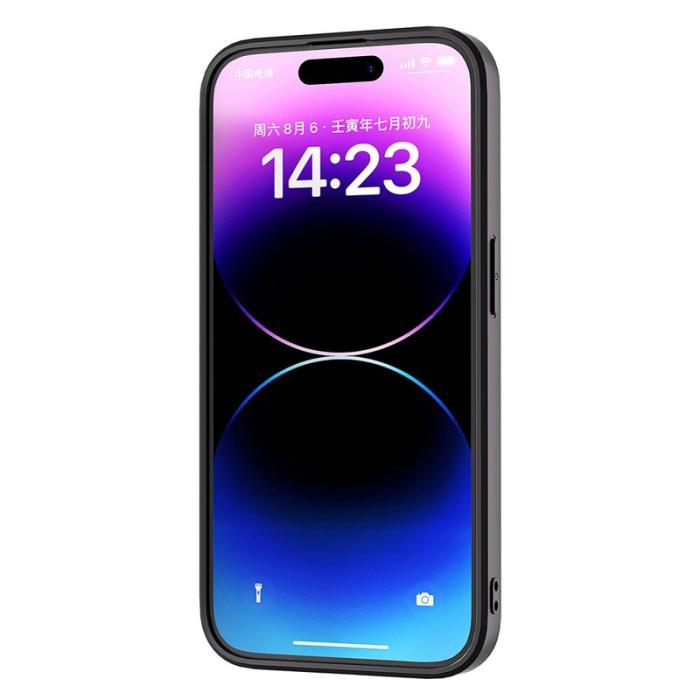 ABEEL - ABEEL Mobilskal till iPhone 15 Plus PU Läder PC+TPU Skydd Brun