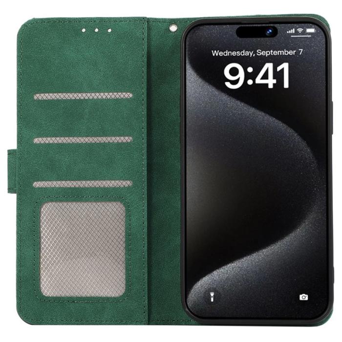 ABEEL - ABEEL iPhone 15 Pro Fodral RFID Blocker Plånbok - Grön