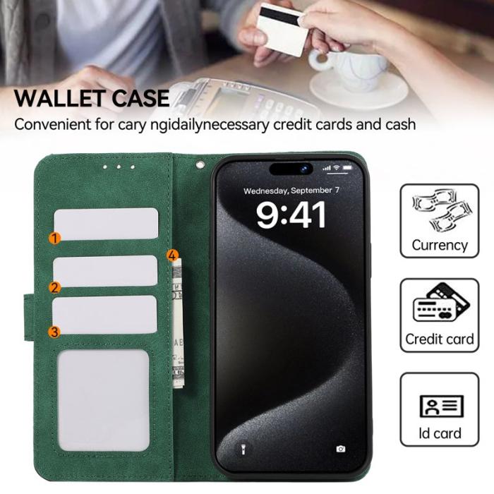 ABEEL - ABEEL iPhone 15 Pro Fodral RFID Blocker Plånbok - Grön