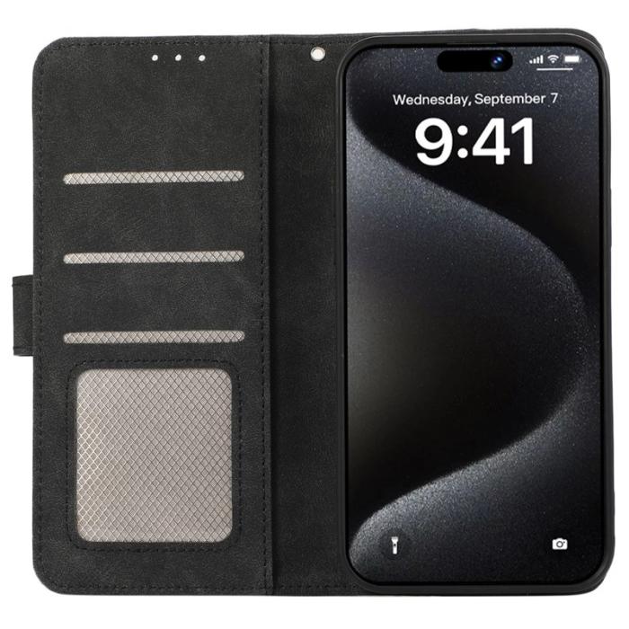 ABEEL - ABEEL iPhone 15 Pro Fodral RFID Blocker Plånbok - Svart