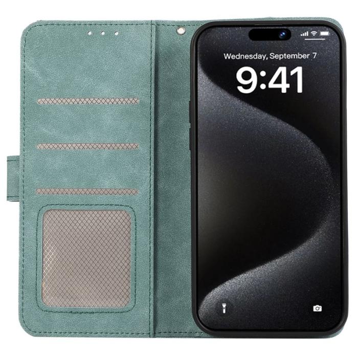 ABEEL - ABEEL iPhone 15 Pro Max PU Läderfodral RFID Skydd - Baby Blue