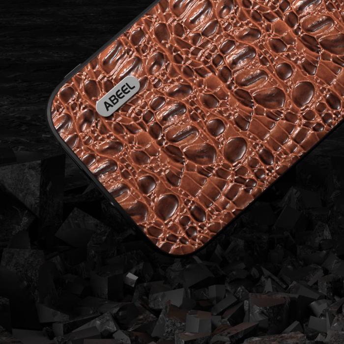 ABEEL - ABEEL iPhone 15 Pro Max Skal Äkta Läder + PC + TPU - Brun