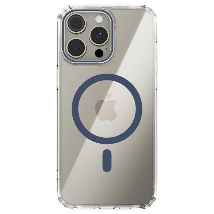 ABEEL - ABEEL iPhone 15 Pro Max Skal MagSafe Klar TPU Blå
