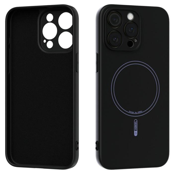 ABEEL - ABEEL iPhone 15 Pro Max Skal MagSafe Svart Liquid Silicone
