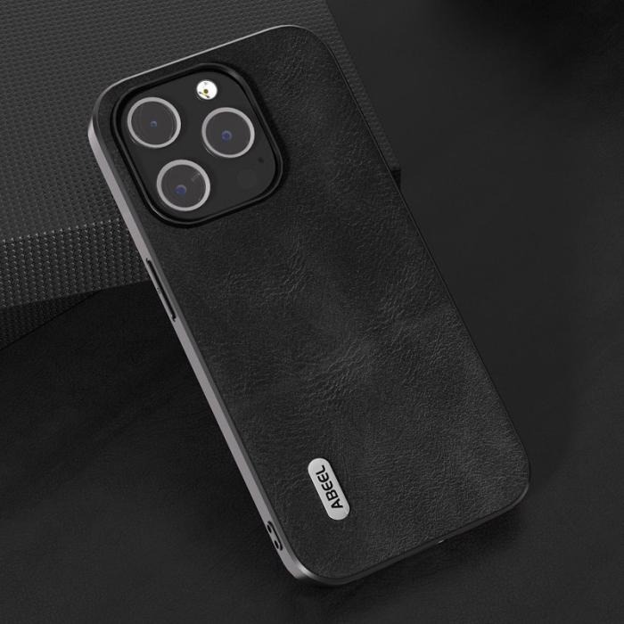 ABEEL - ABEEL iPhone 15 Pro Max Skal PU Läder Svart
