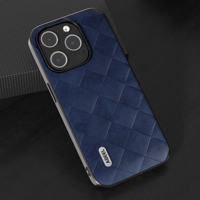ABEEL - ABEEL iPhone 15 Pro Max Skal Scratch Proof PU Läder Blå