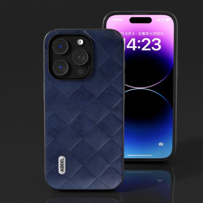 ABEEL - ABEEL iPhone 15 Pro Max Skal Scratch Proof PU Läder Blå