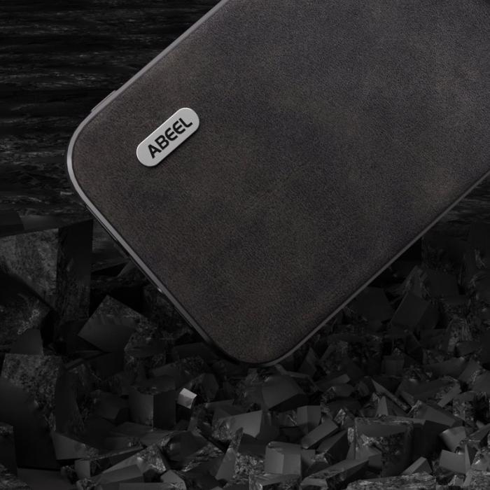 ABEEL - ABEEL iPhone 15 Pro Skal Drop Proof PU Läder Svart