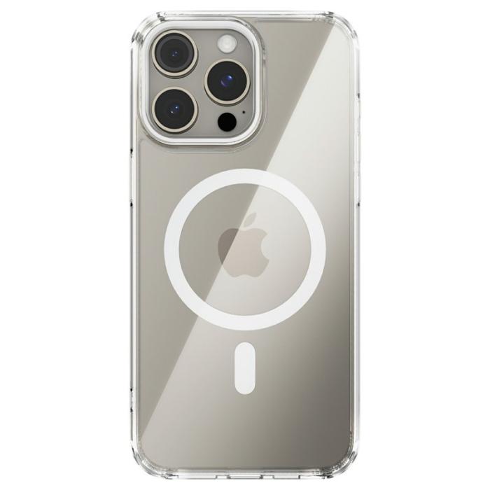ABEEL - ABEEL iPhone 15 Pro Skal MagSafe Anti Scratch Transparent Vit