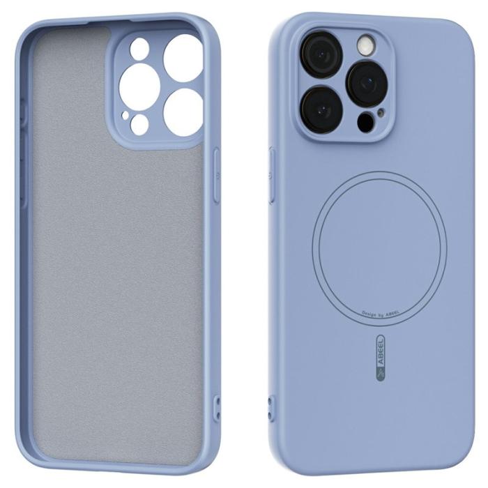 ABEEL - ABEEL iPhone 15 Pro Skal MagSafe Sky Blue Liquid Silicone