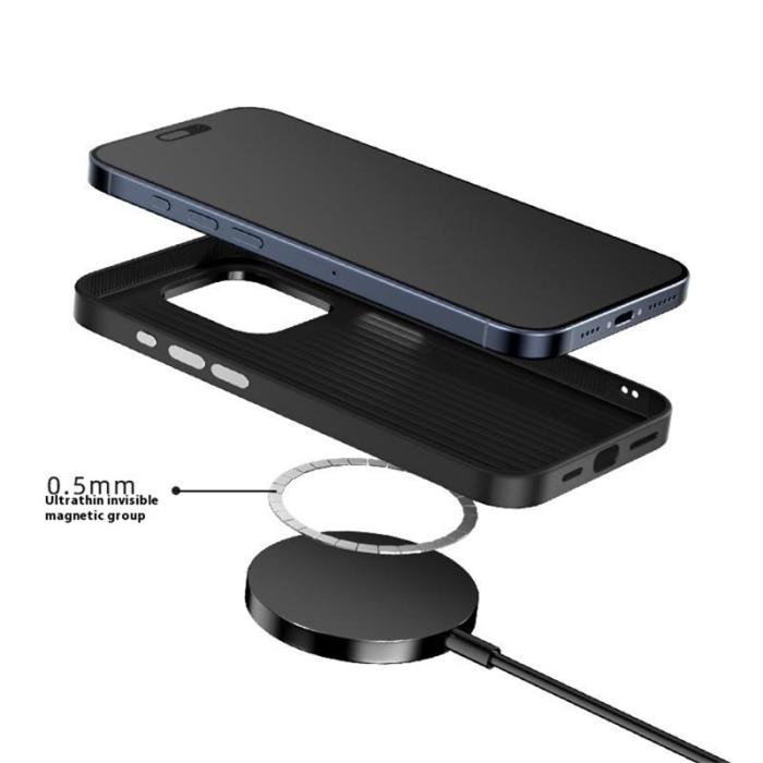 ABEEL - ABEEL iPhone 15 Pro Skal PC TPU Aluminium PU Läder - Textur 1