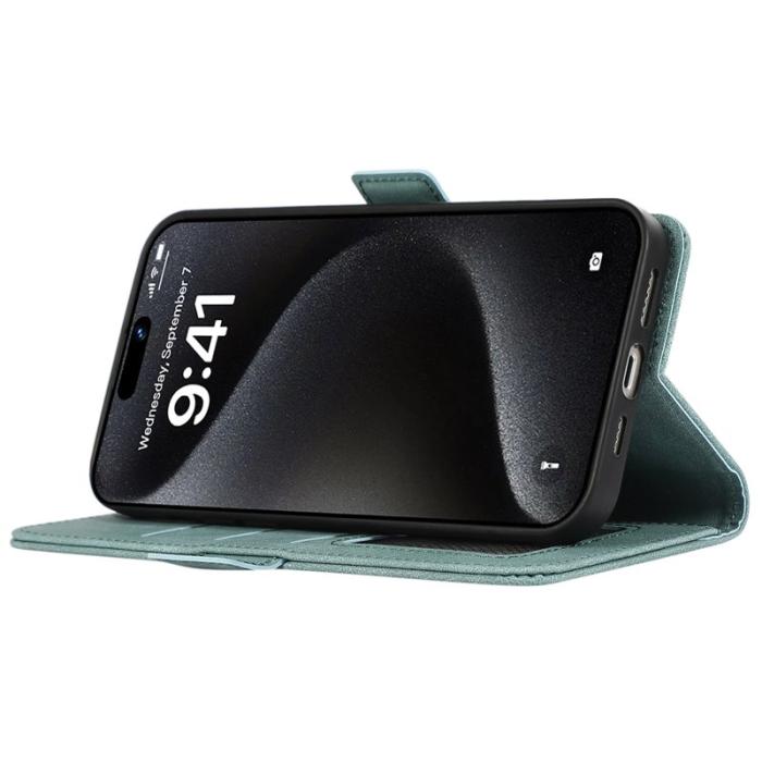 ABEEL - ABEEL iPhone 15 Pro Skal RFID Blocker Kortfack - Baby Blue