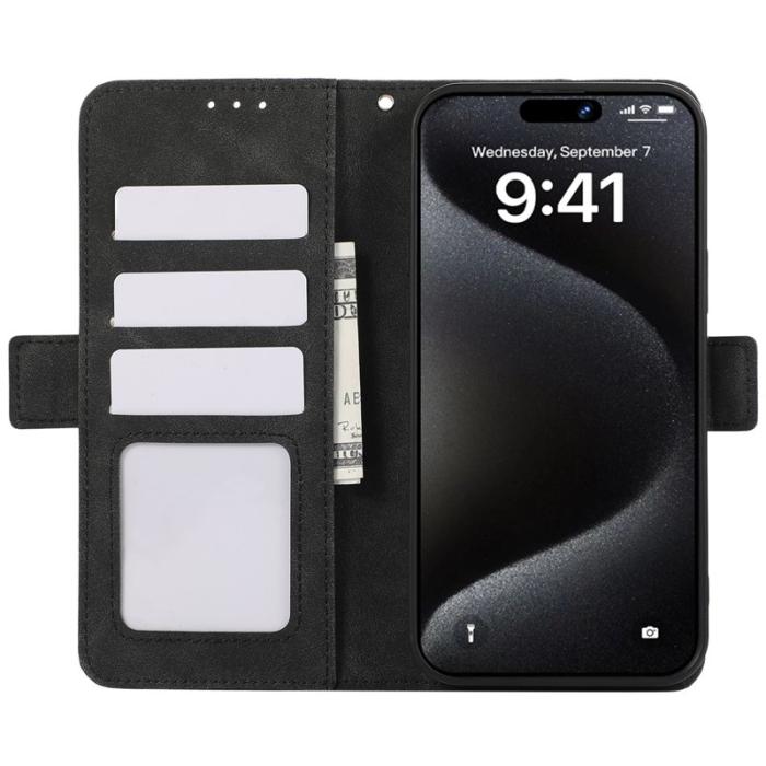 ABEEL - ABEEL iPhone 15 Pro Skal RFID Blocker Kortfack Stötabsorberande Svart