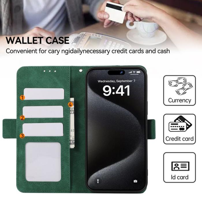 ABEEL - ABEEL iPhone 15 Pro Skal RFID Blocker Kortfack Stöttålig Grön