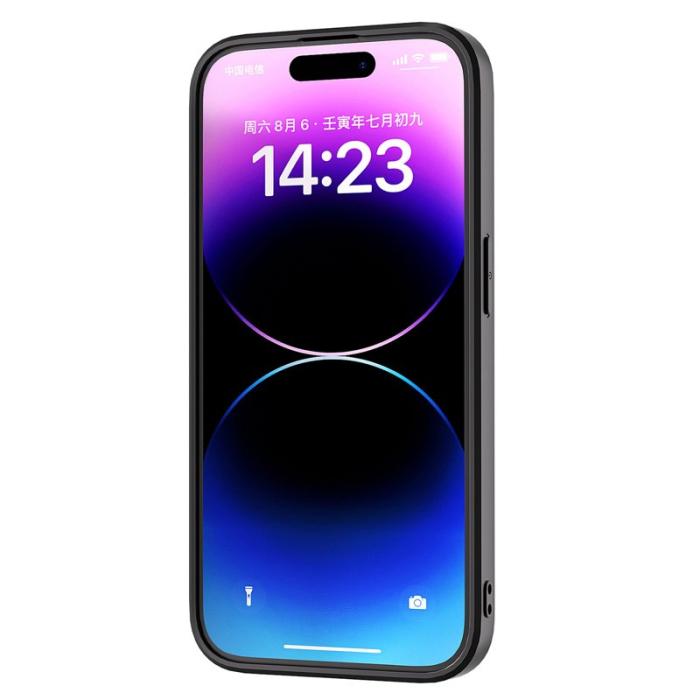 ABEEL - ABEEL iPhone 15 Pro Skal, Stöttålig Läder, Svart