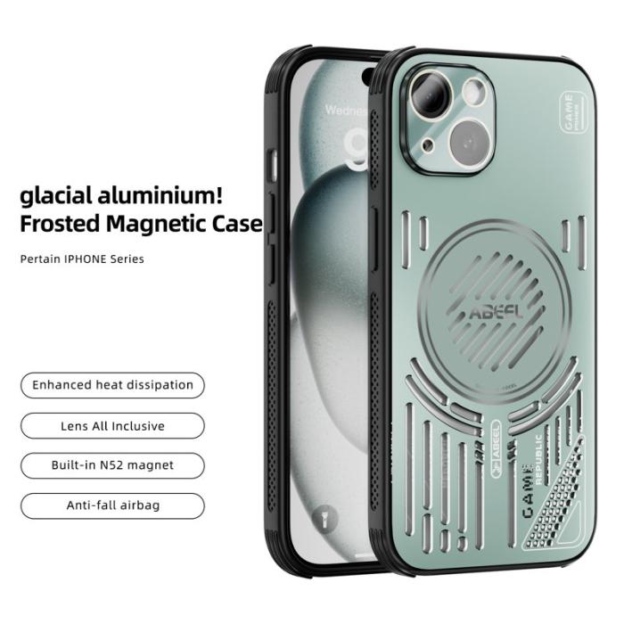ABEEL - ABEEL iPhone 15 Skal Aluminium + PC + TPU - Ljusgrön