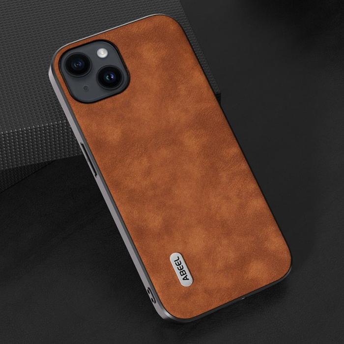 ABEEL - ABEEL iPhone 15 Skal Anti-drop Texturerad PU Läder Blå