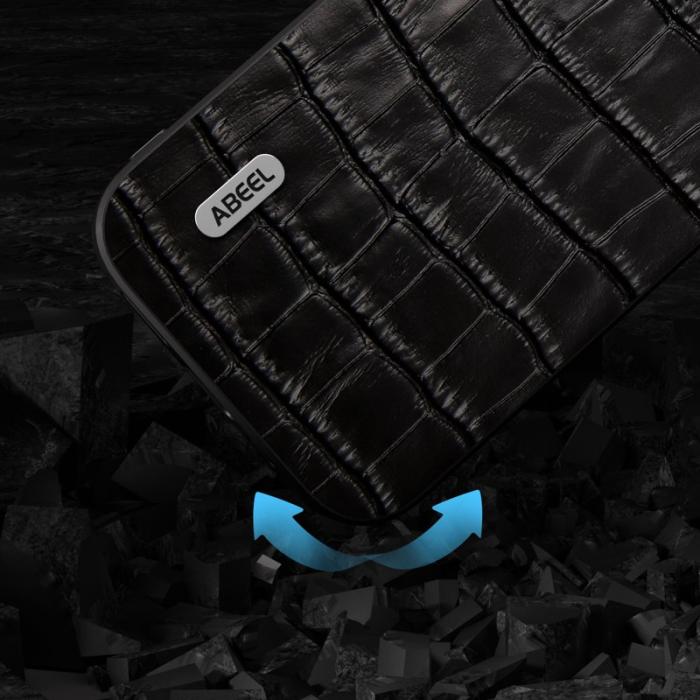 ABEEL - ABEEL iPhone 15 Skal, Anti-scratch, Krokodiltextur, Svart